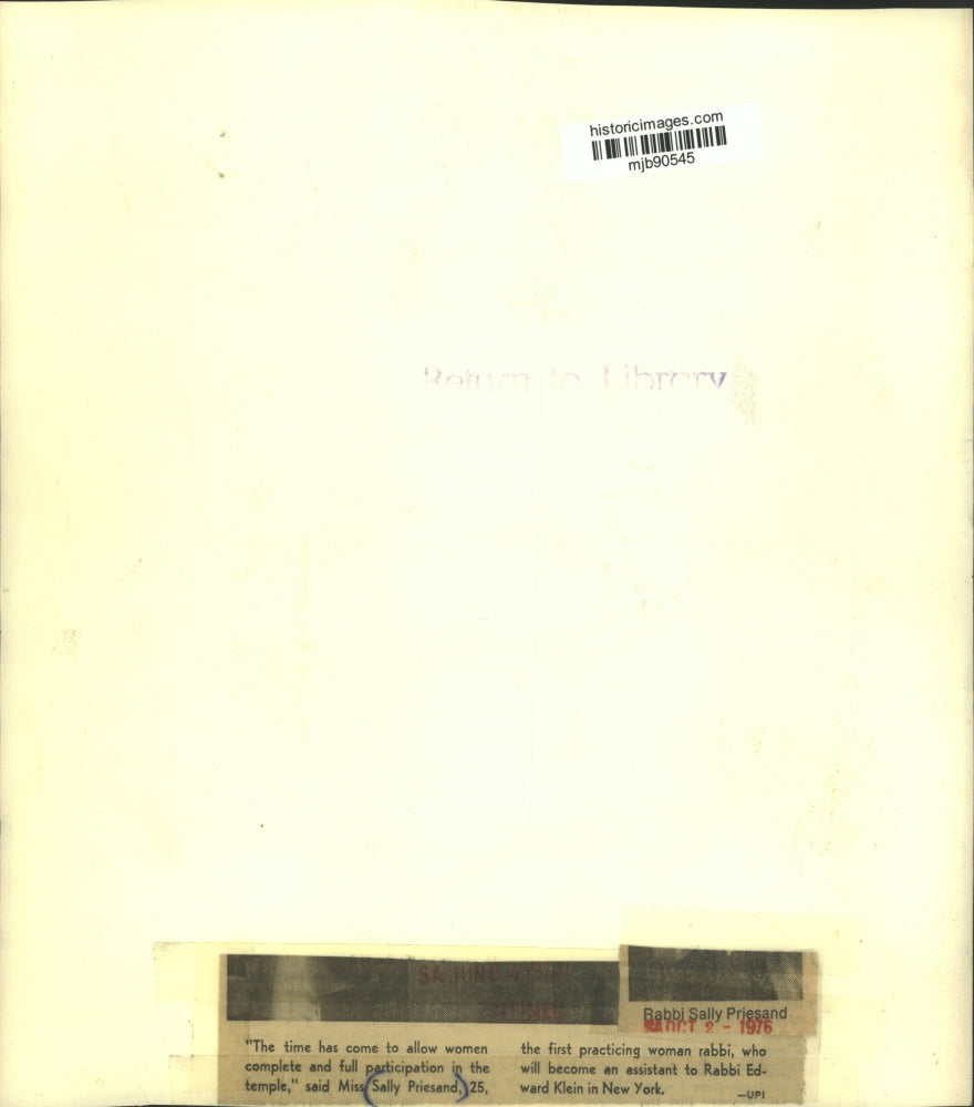 1972 Press Photo Rabbi Sally Priesand, first U.S. practicing woman rabbi