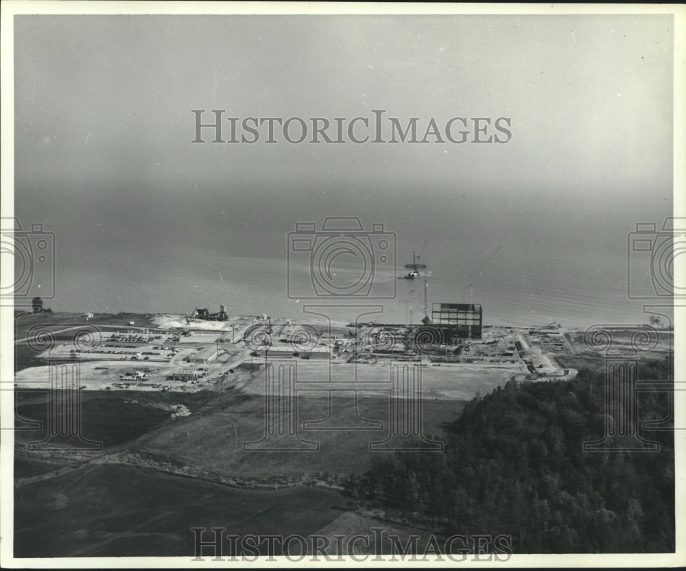 1967 Press Photo Aerial view of Point Beach Nuclear Power Plant site, Wisconsin- Historic Images