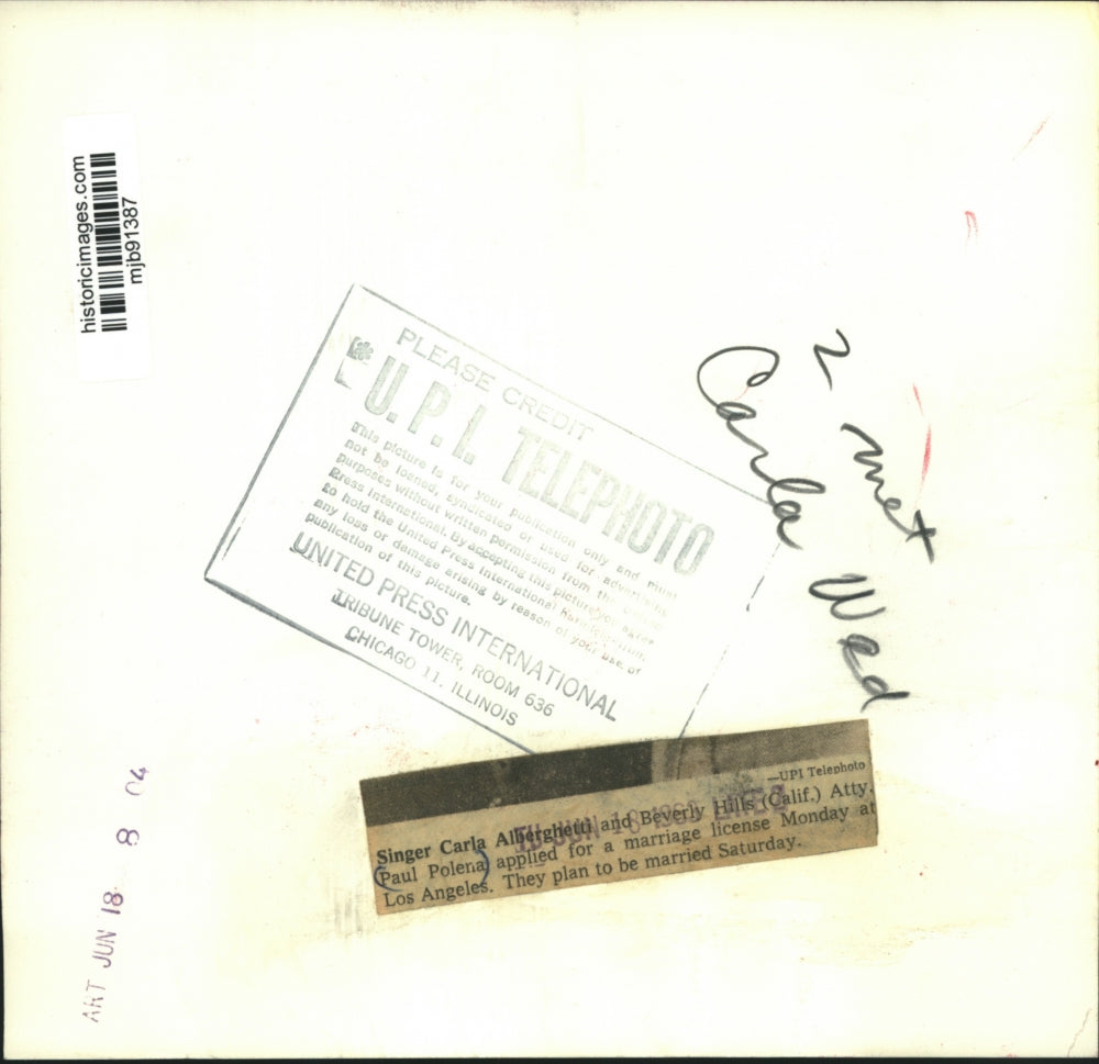 1963 Press Photo Singer Carla Alberghetti And Paul Polena In Los Angeles