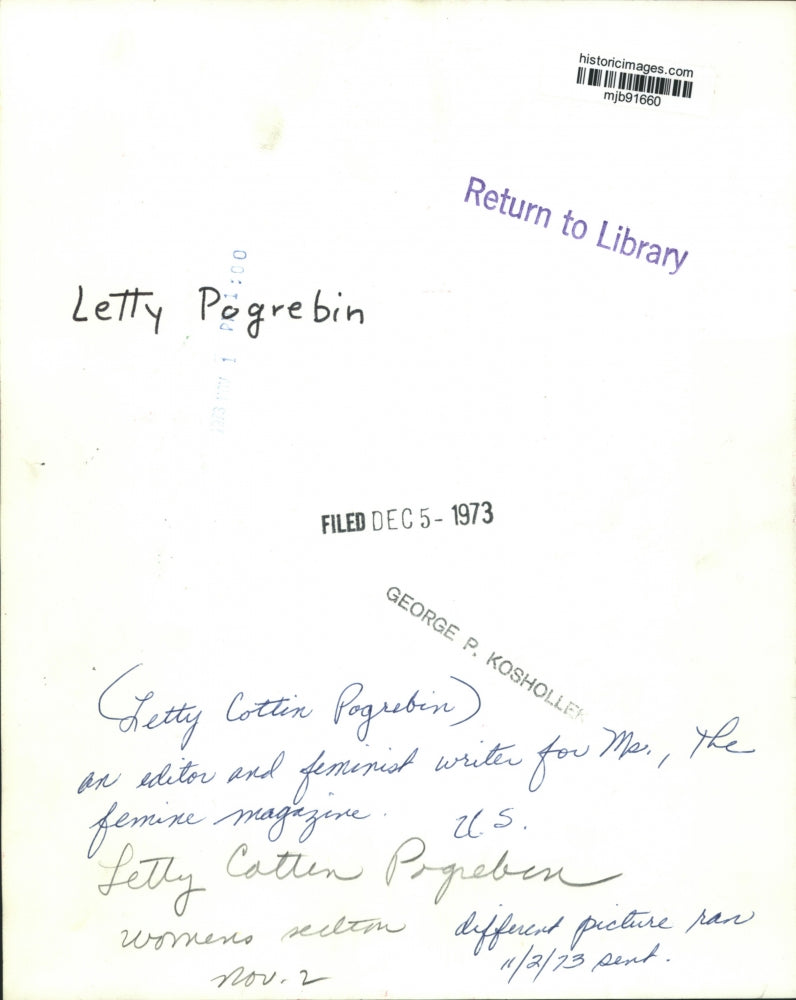 1973 Press Photo Editor and feminist writer, Letty Cottin Pogrebin talking.