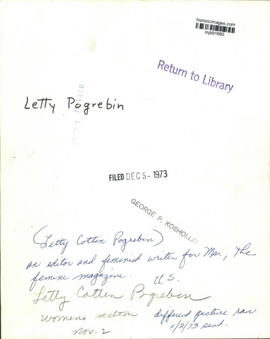 1973 Press Photo Editor and feminist writer, Letty Cottin Pogrebin talking.