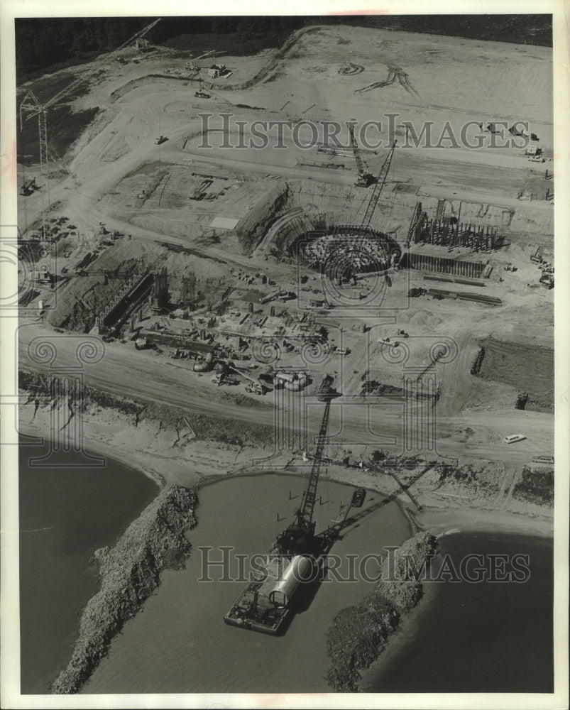 1967 Press Photo Point Beach Nuclear Plant construction site at Two Creeks, WI - Historic Images