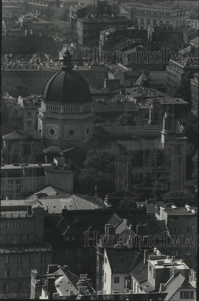 1978 Press Photo Overhead view of rooftops in Warsaw, Poland- Historic Images