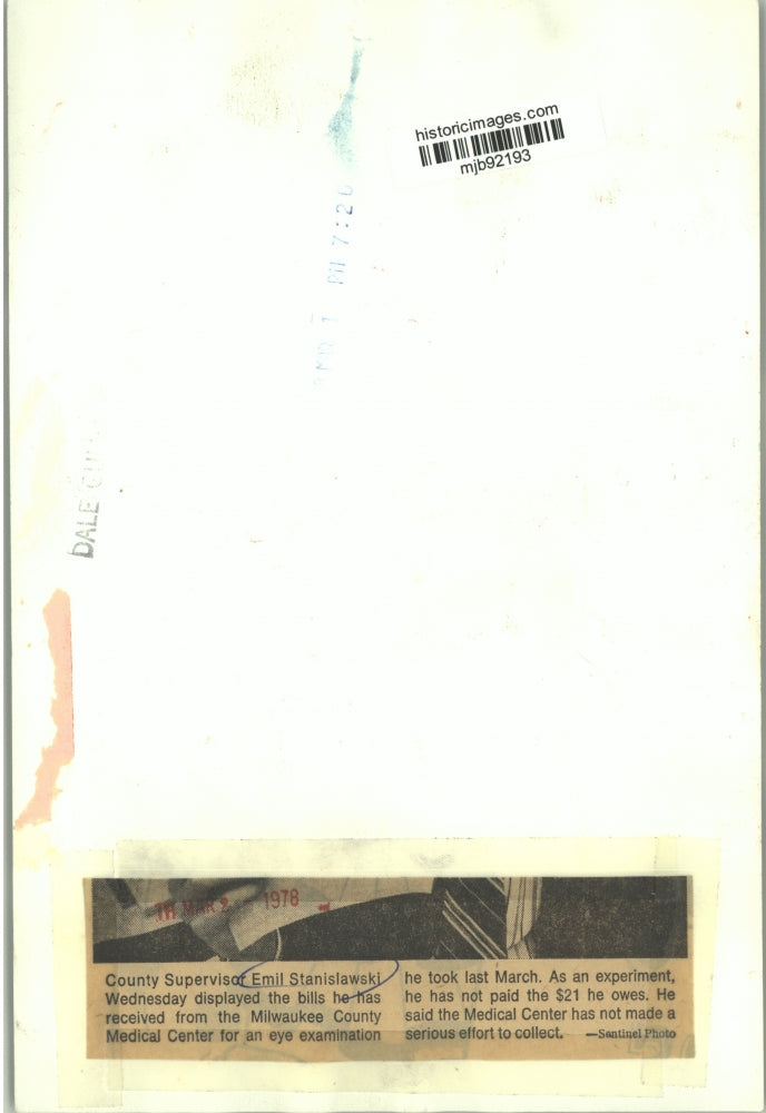 1978 Press Photo Emil Stanislawski, County Supervisor, Milwaukee - mjb92193