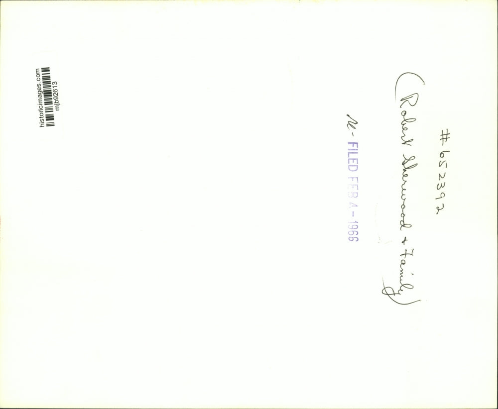 1966 Press Photo Robert Sherwood and wife - mjb92613