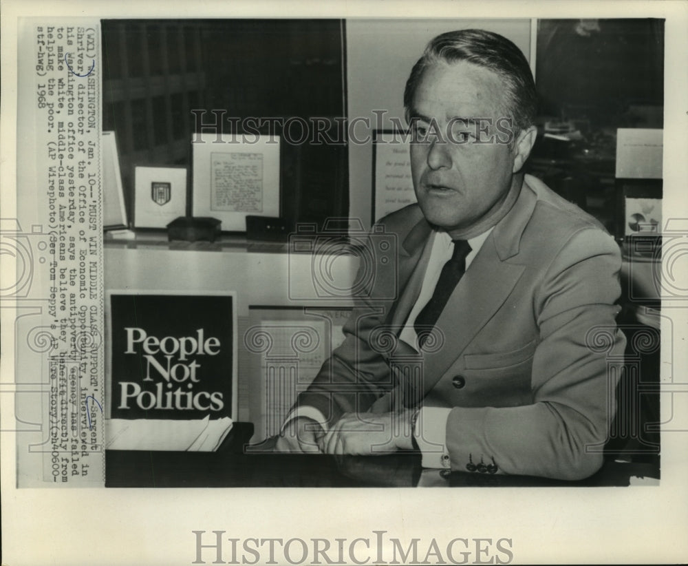 1968 Press Photo Director of Office of Economic Opportunity Sargent Shriver- Historic Images