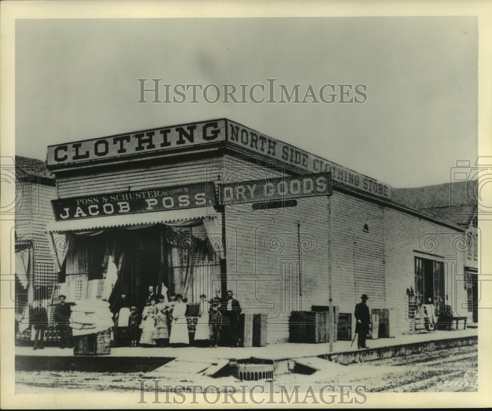 1954 Press Photo Early photo Jacob Poss and Schuster general store- Historic Images