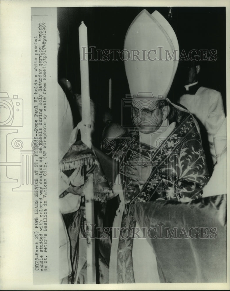 1967 Press Photo Pope Paul VI leads service St. Peter&#39;s Basilica Vatican City- Historic Images