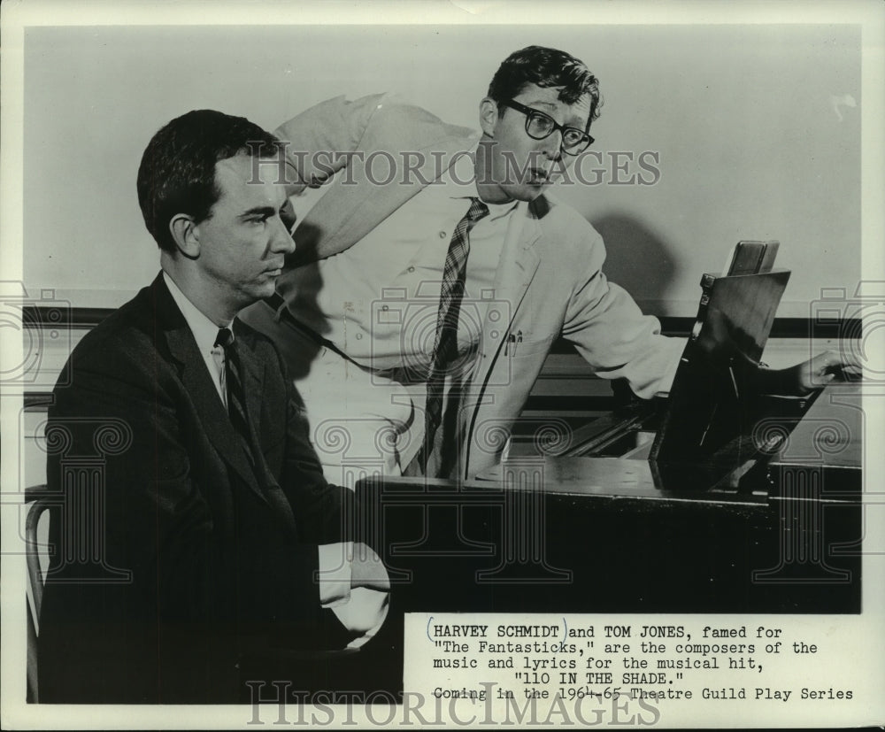 1965 Press Photo Composers Harvey Schmidt and Tom Jones Theatre Guild- Historic Images