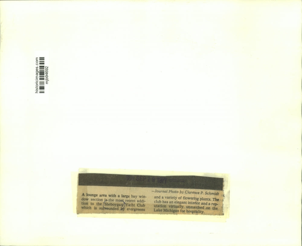 1971 Press Photo New addition to Sheboygan Yact Club on Lake Michigan