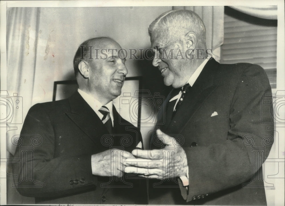 1955 Press Photo Italian Premier Mario Scelba &amp; Sec.Charles Wilson at Pentagon- Historic Images