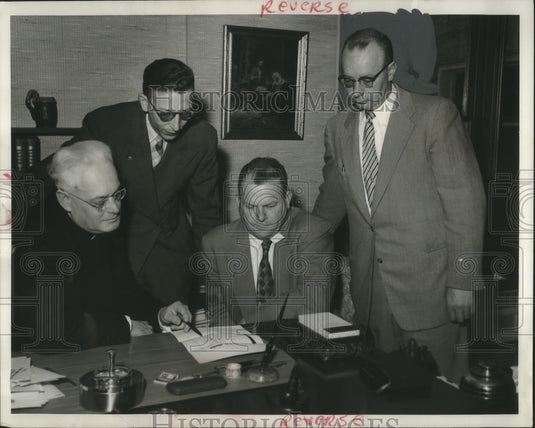 1955 Press Photo Committee members which developed the program - mjb96921- Historic Images