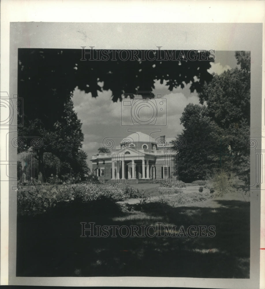 1989 Press Photo Monticello, west and front garden, Thomas Jefferson Home