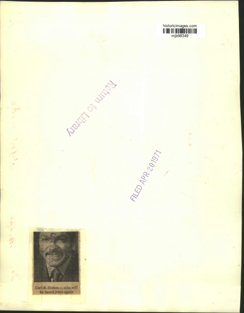 1971 Press Photo Cleveland Mayor, Carl B Stokes - mjb98349