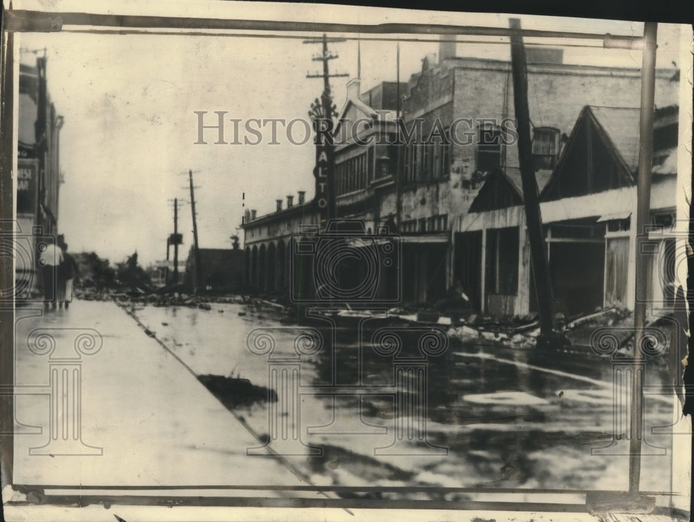 1938 Press Photo West Palm Beach, Florida downtown streets after hurricane- Historic Images