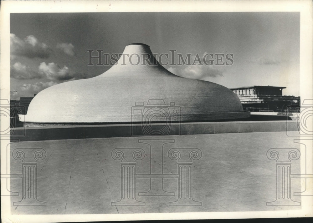 1969 Press Photo Isreal Jerusalem Hebrew Shrine and Israeli Parliament