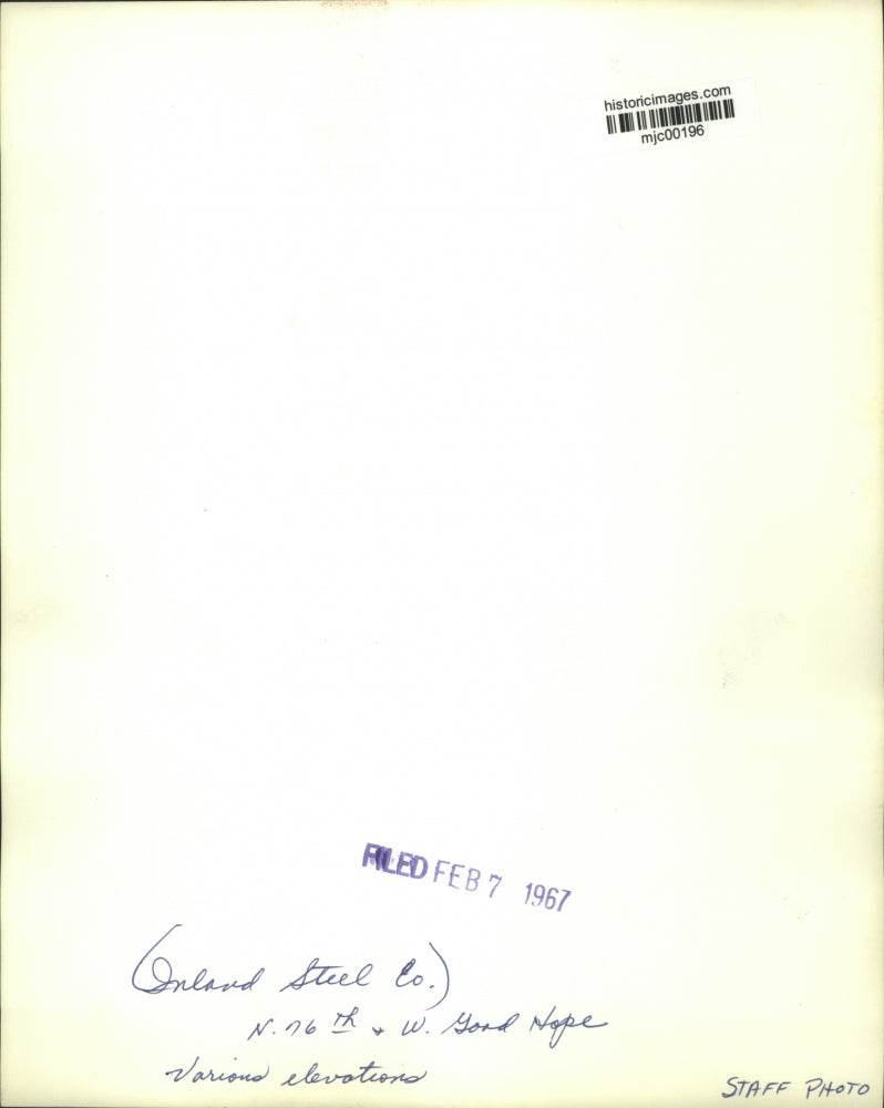 1967 Press Photo Inland Steel Company, North 76th and West Good Hope - mjc00196