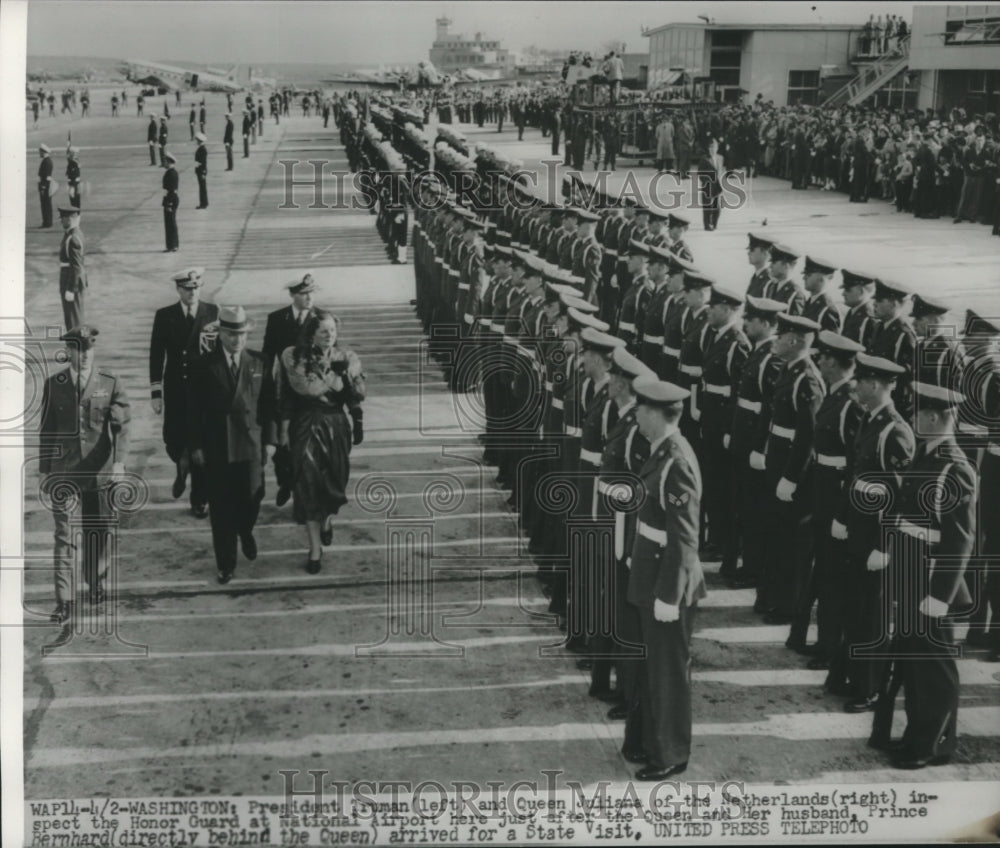 1952 Press Photo President Truman &amp; Queen Juliana of the Netherlands U.S. Visit- Historic Images