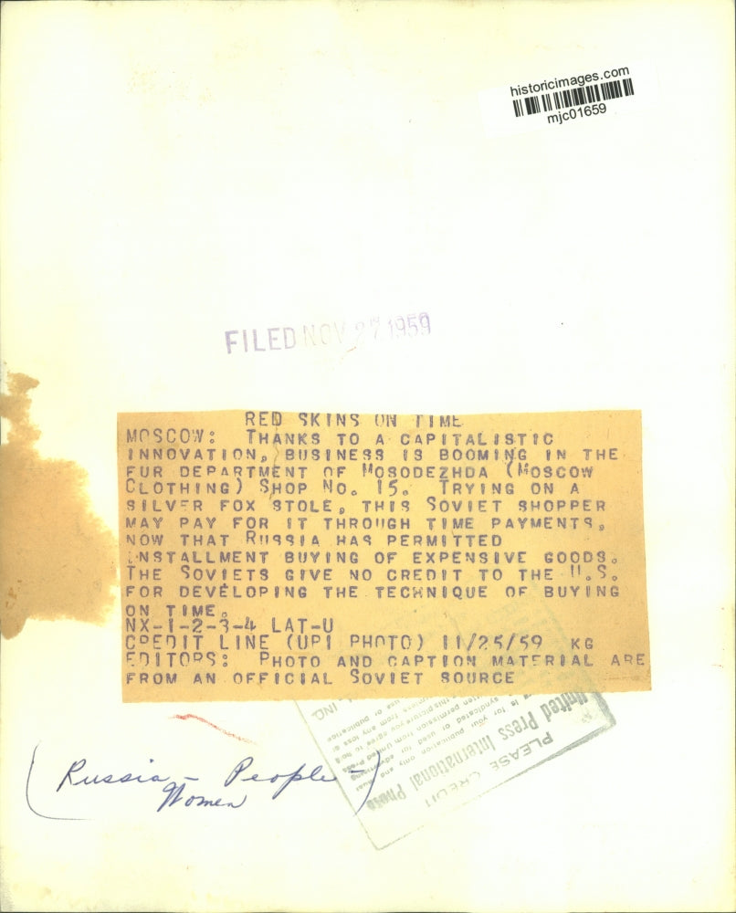 1959 Press Photo Costly items purchased in Soviet Union via Installment Buying