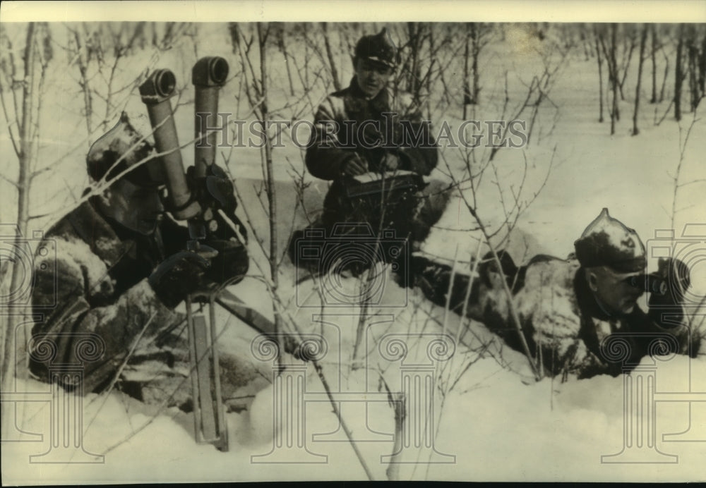 1939 Press Photo Russian soldiers in snow during winter maneuvers - mjc01714- Historic Images