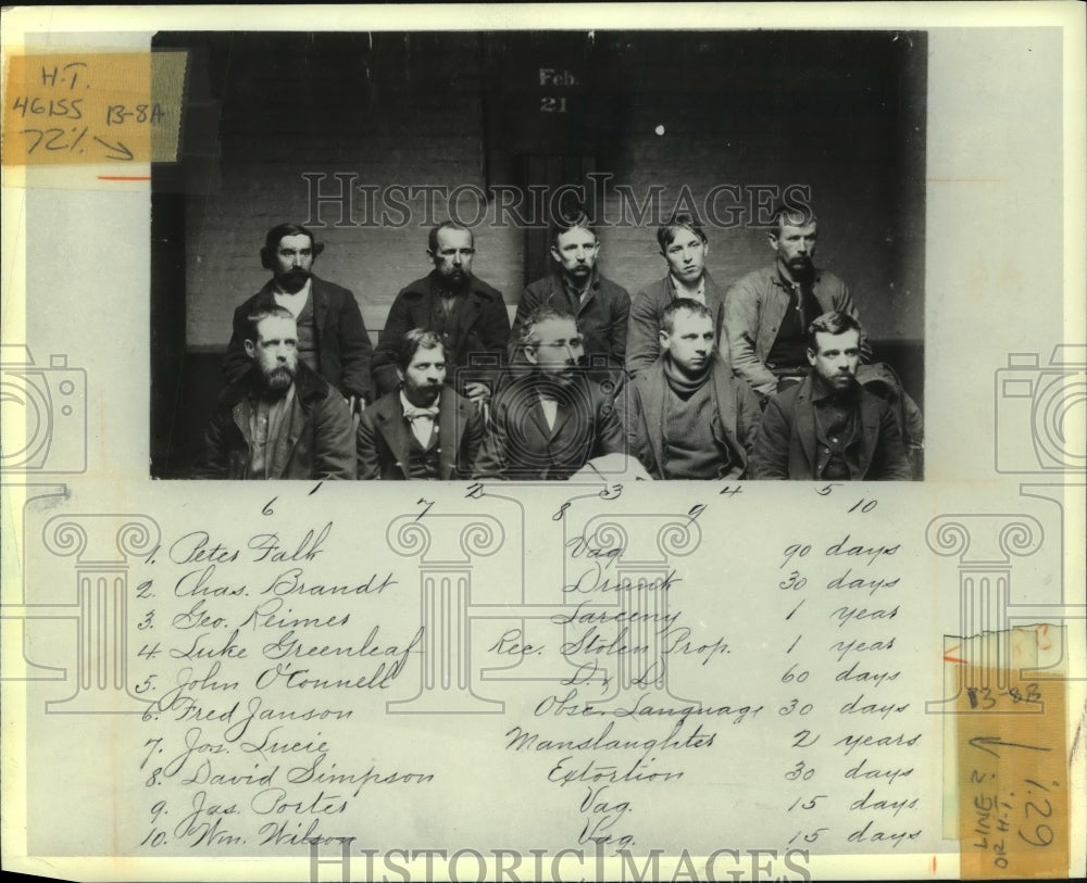 1900 Press Photo Photographic record of convicted men at House of Correction- Historic Images