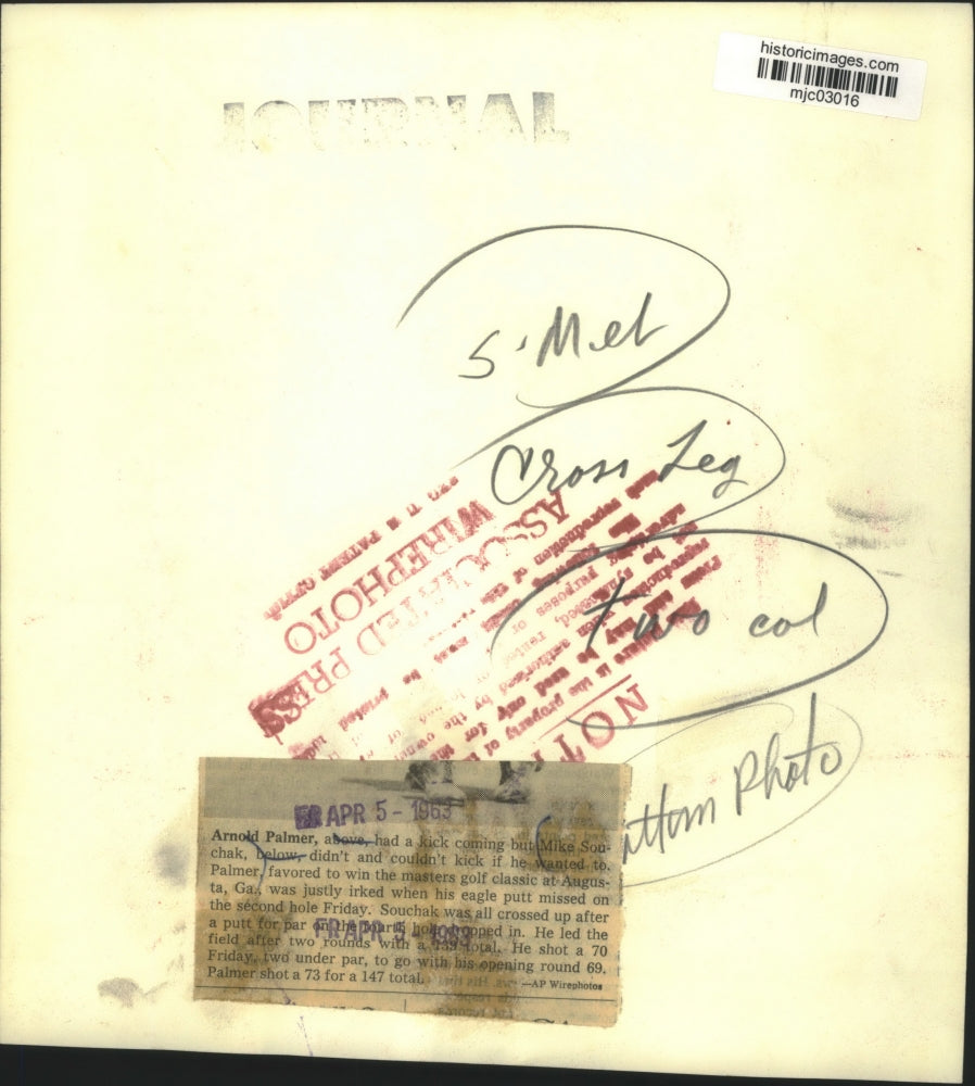 1963 Press Photo Souchak Putted For Par On Fourth Hole At Master's Golf Classic