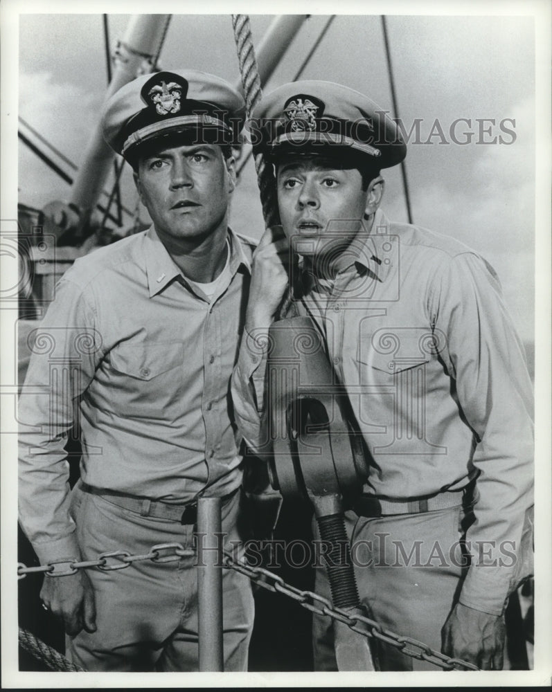 1966 Press Photo Roger Smith and Steve Harman star in &quot;mister Roberts&quot; on NBC- Historic Images