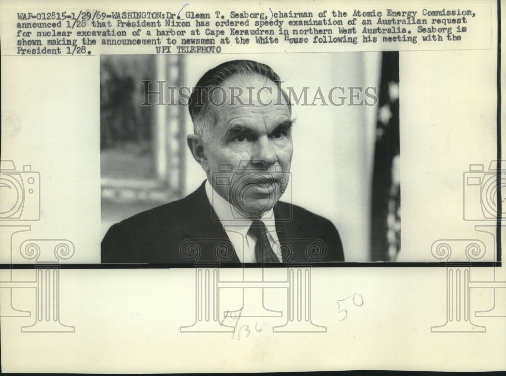 1969 Press Photo Dr. Glenn T. Seaborg, White House news conference, Washington- Historic Images