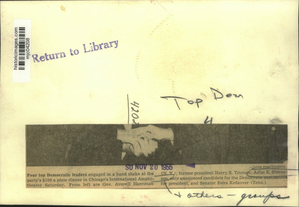 1955 Press Photo Adlai Stevenson and Three Other Presidential Candidates Chicago