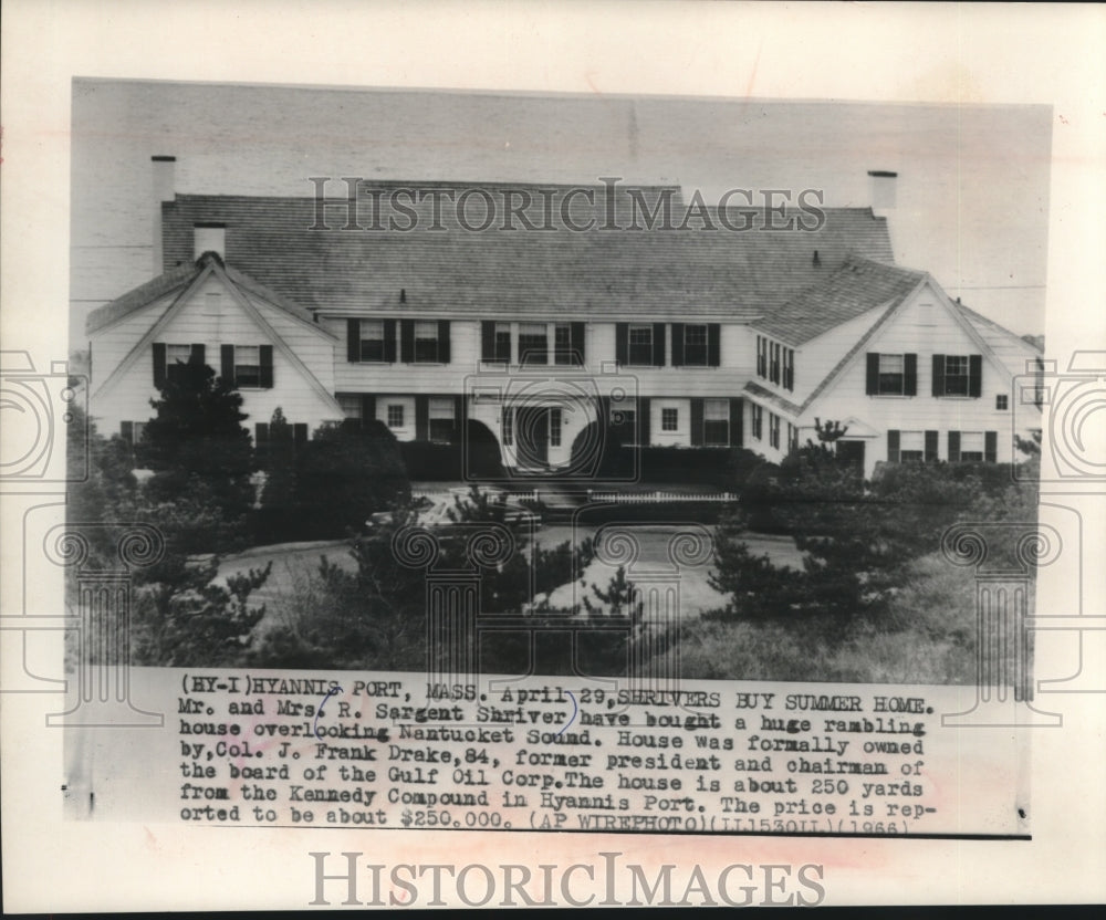 1966 Press Photo Sargent Shriver home in Hyannis Port, Massechusetts - mjc04242