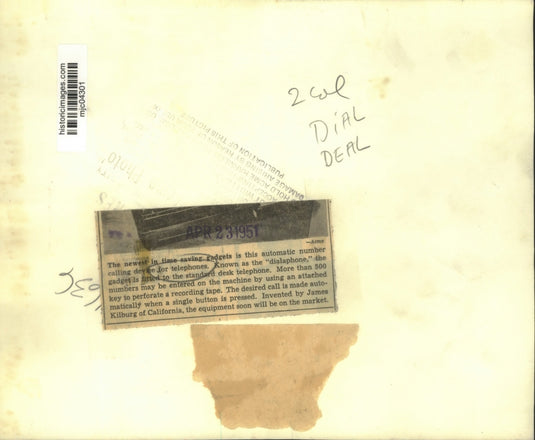 1951 Press Photo An automatic number calling device fitted to a standard phone