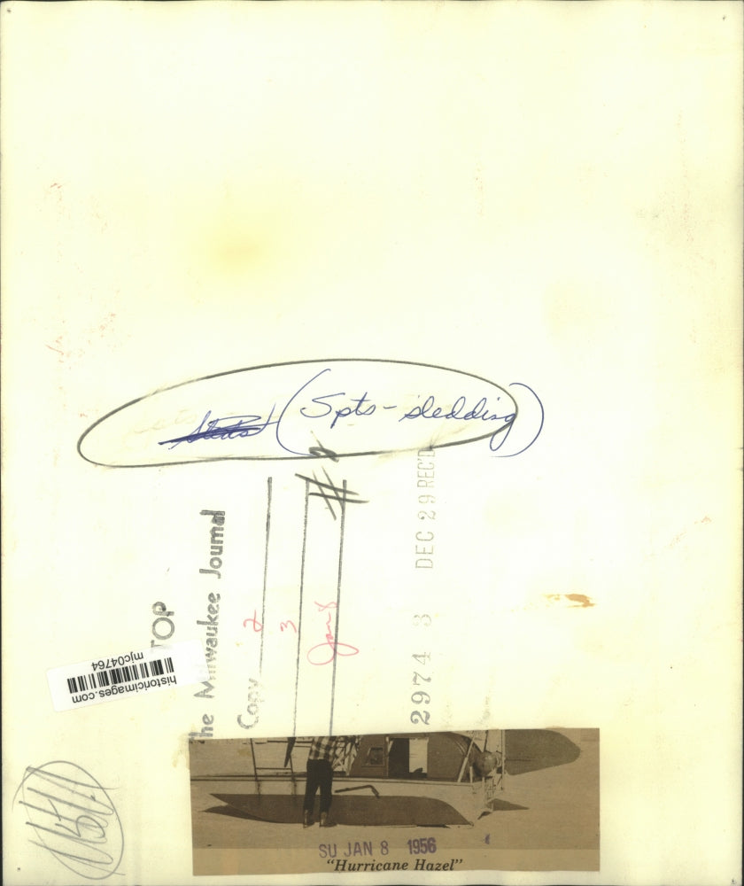 1956 Press Photo Sled Hurricane Hazel - mjc04764