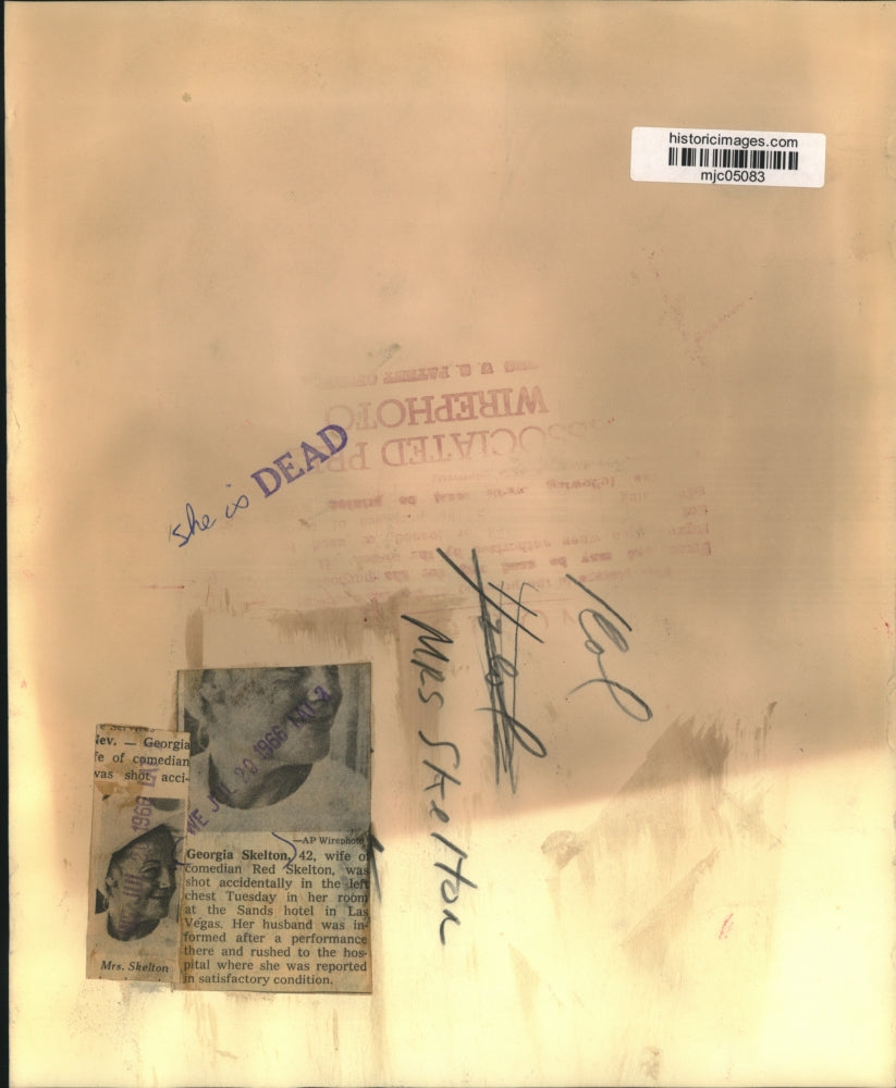 1966 Press Photo Georgia Skelton, was accidentally shot in hotel room, Las Vegas