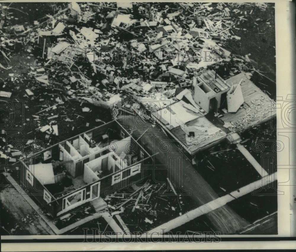 1867 Press Photo Roof removed from house after tornado in Belvidere, Illinois- Historic Images