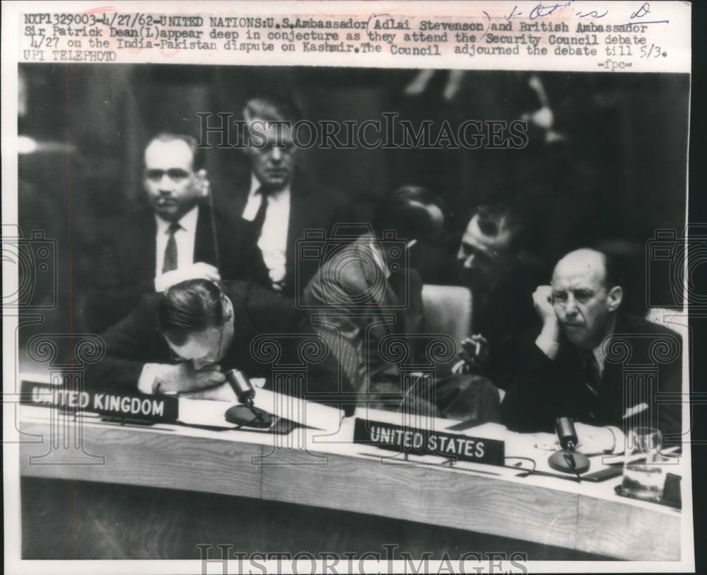 1962 Press Photo US Ambassador Adlai Stevenson at Security Council Debate- Historic Images