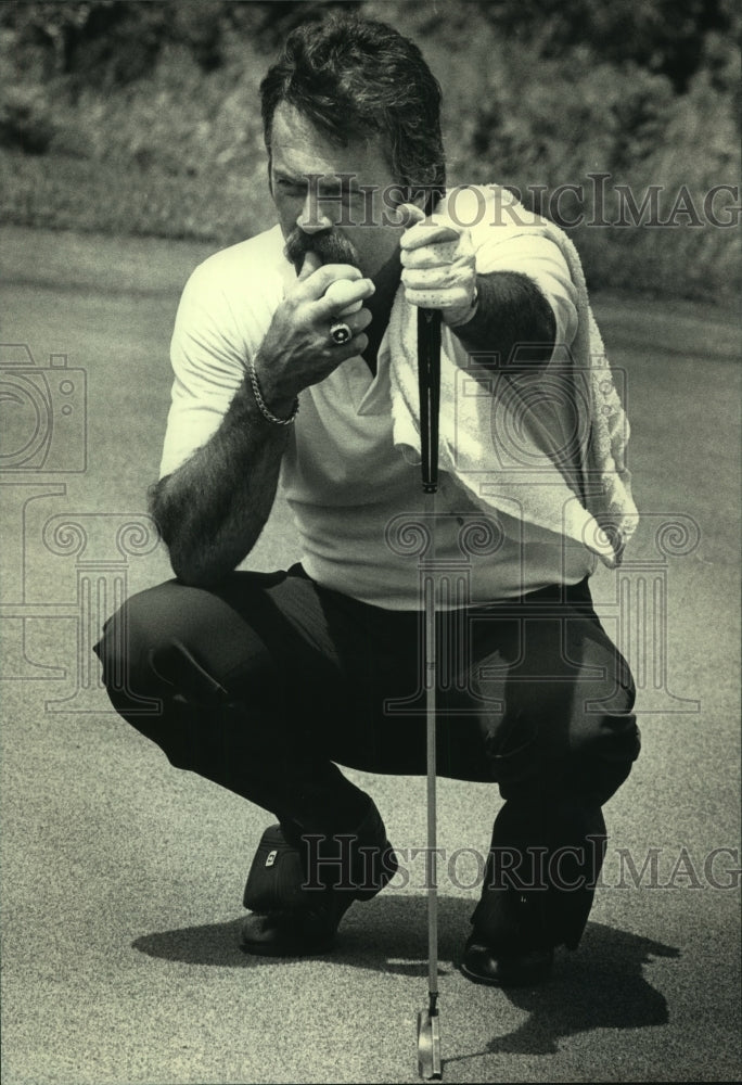 1987 Press Photo Former baseball player Gorman Thomas playing golf Wisconsin- Historic Images
