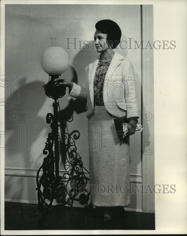 1964 Press Photo Mrs. Christ Seraphim wears mohair suit to Milwaukee ball- Historic Images