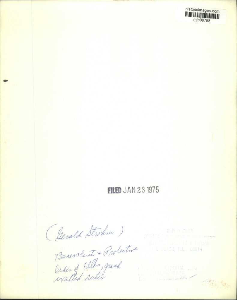 1975 Press Photo Gerald Strohm Benevolent Protective Order of Elks grand ruler