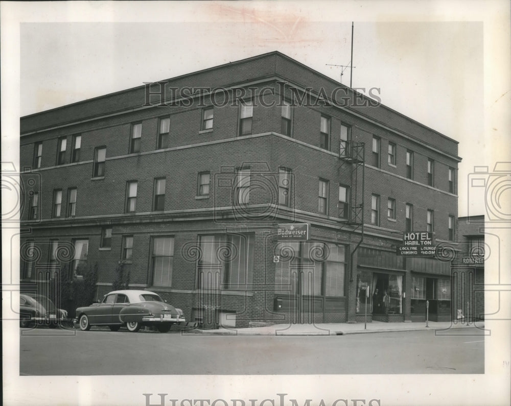 1955 Press Photo Hamilton hotel in Two Rivers, Wisconsin - mjc10369- Historic Images