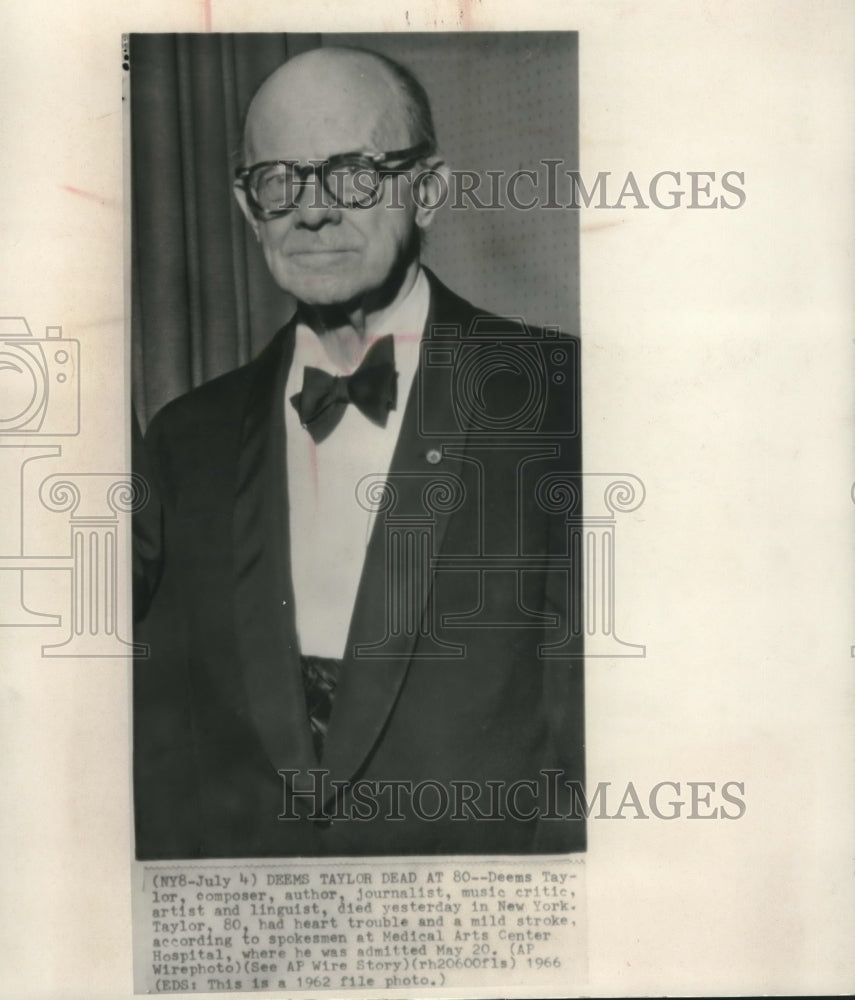 1962 Press Photo Composer, Author, Journalist Deems Taylor - mjc10632