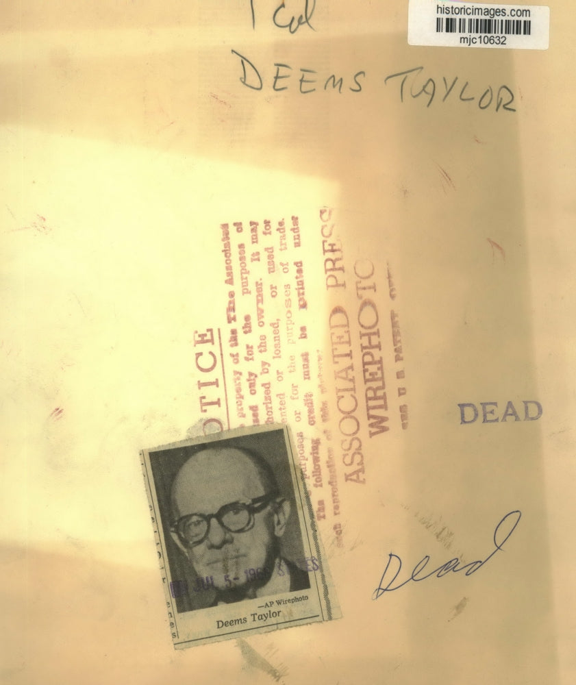 1962 Press Photo Composer, Author, Journalist Deems Taylor - mjc10632