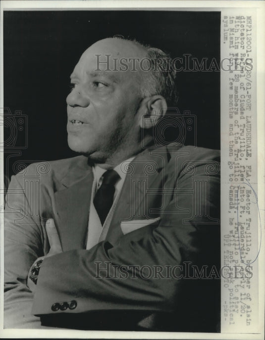 1961 Press Photo Hector Trujillo, brother of slain dictator, in Ft. Lauderdale- Historic Images