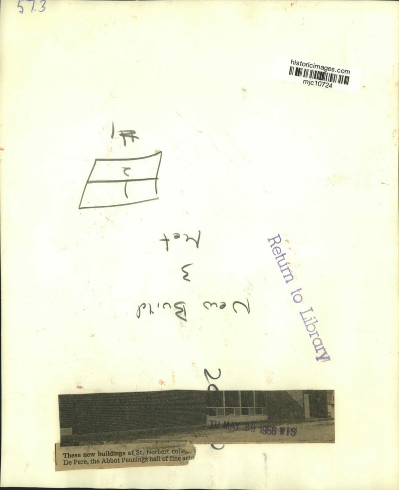 1956 Press Photo Buildings at St. Norbert college De Pere - mjc10724