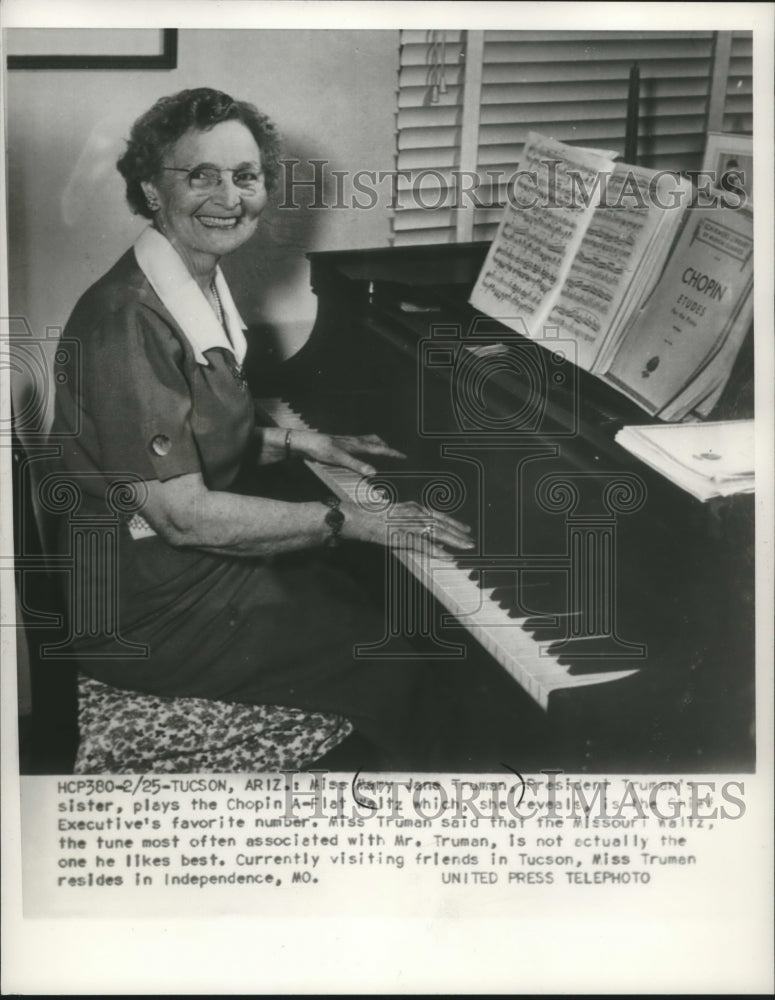 1952 Press Photo Mary Jane Truman is the sister of President Harry S. Truman- Historic Images