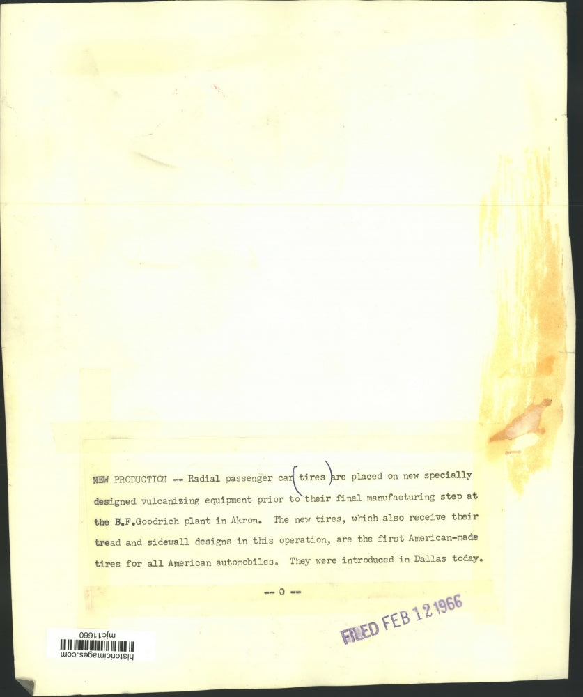 1966 Press Photo Vulcanizing equipment at B.F. Goodrich Tire plant, Akron, Ohio