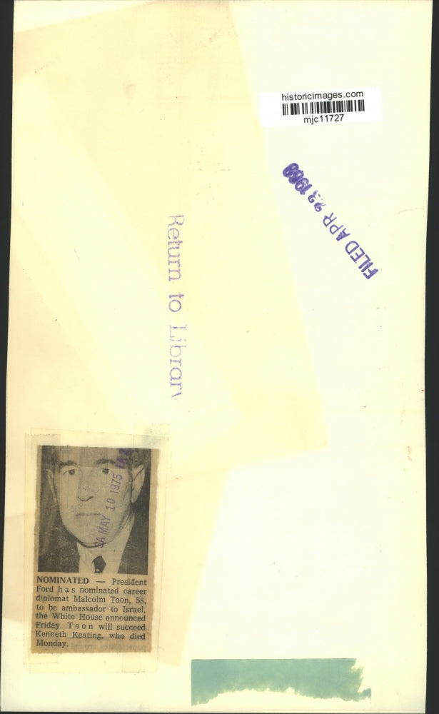 1965 Press Photo Malcolm Toon to be United States Ambassador to Czechoslovakia