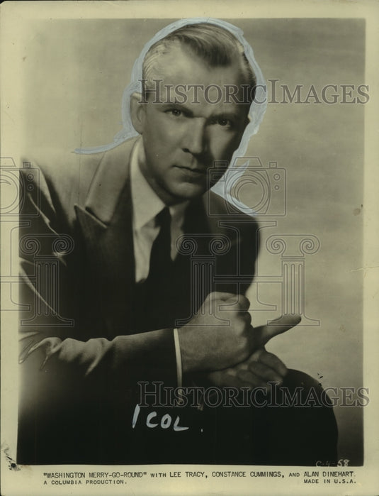 1982 Press Photo Lee Tracy star of "Washington Merry Go-Round", Riverside- Historic Images
