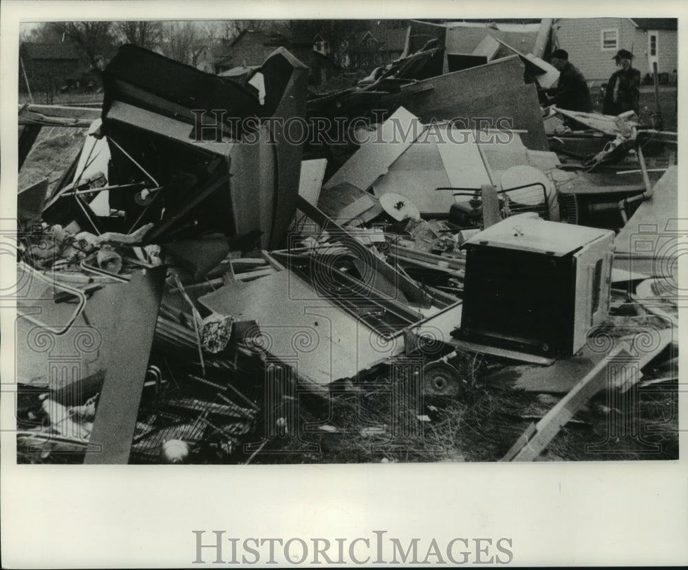 1956 Press Photo Tornado damage in Berlin, Wisconsin - mjc13482- Historic Images