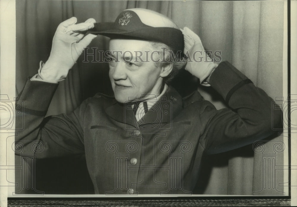 1957 Press Photo Senator Margaret Chase Smith in her Air Force uniform.- Historic Images