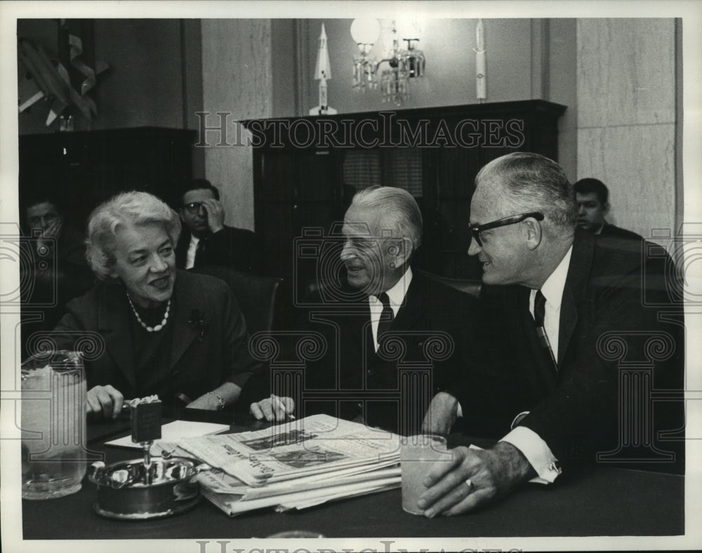 1963 Press Photo Senator Margaret Chase Smith with senators Beall and Goldwater.- Historic Images